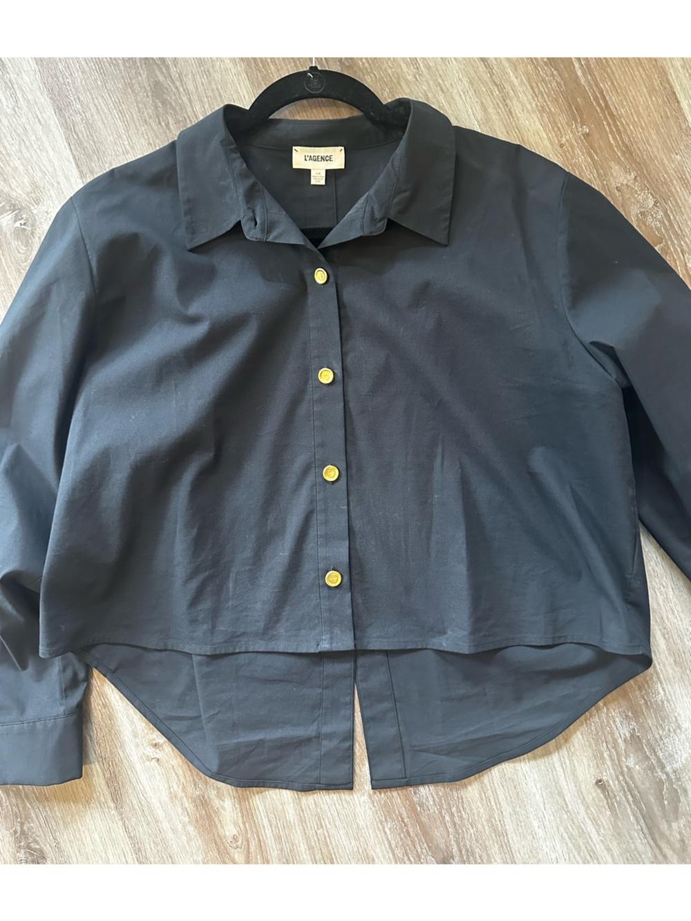 L’AGENCE Cosette Shirt with Gold Buttons - Picture 4 of 16